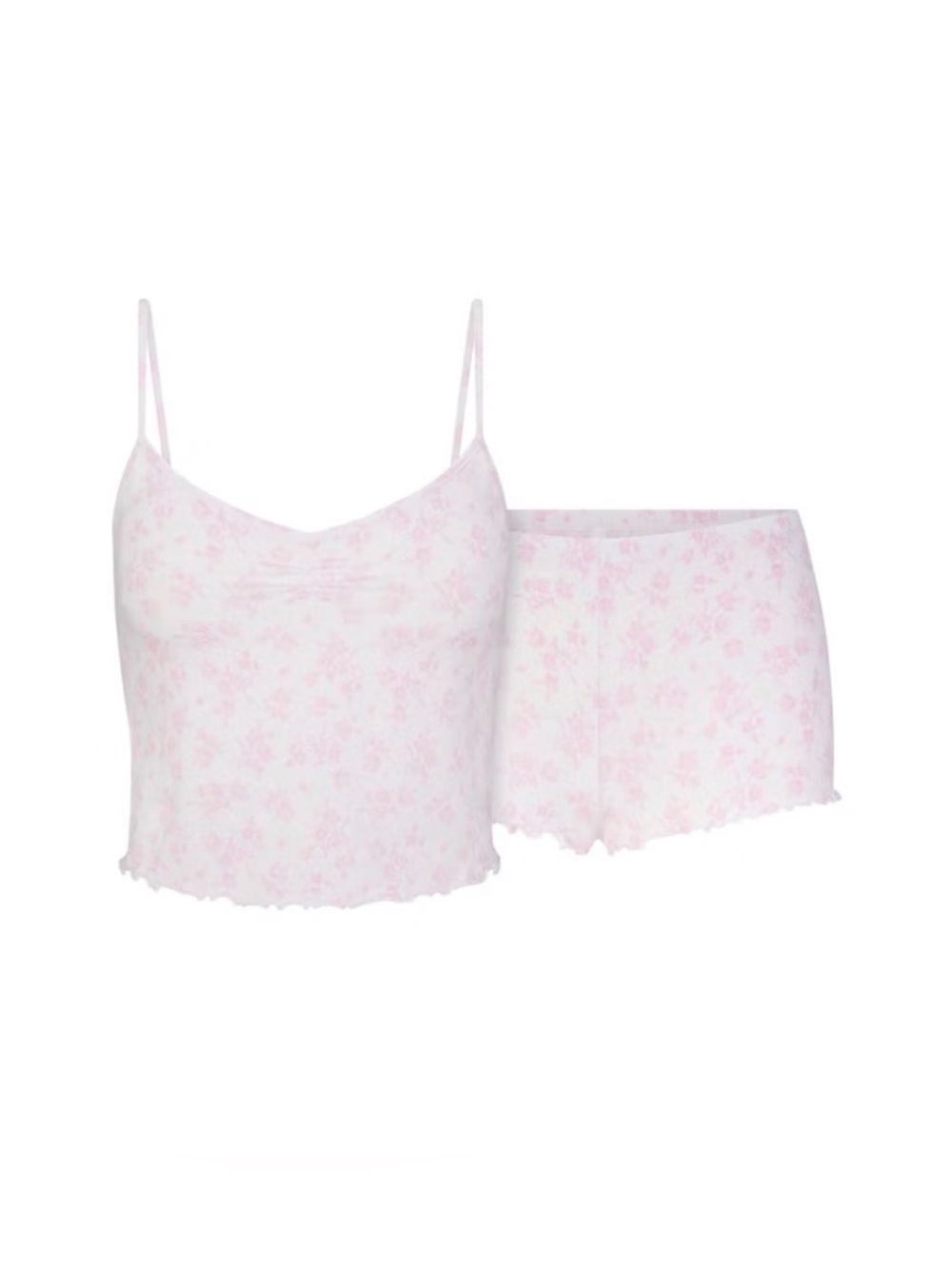 💗 SKIMS Fits Everybody Sleep Cami Set | Snow Delicate Floral Print | Sz M | NWT